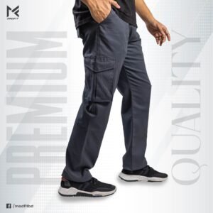 Grey 6 Pocket Baggy Cargo Twill