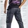 Grey 6 Pocket Baggy Cargo Twill